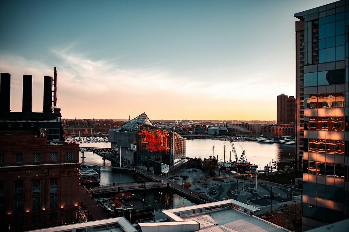 Baltimore Inner Harbor at sunset